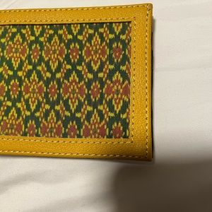 Men wallet. Color, green, and yellow.